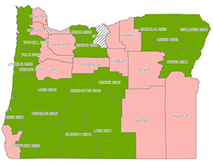 Status map of Oregon