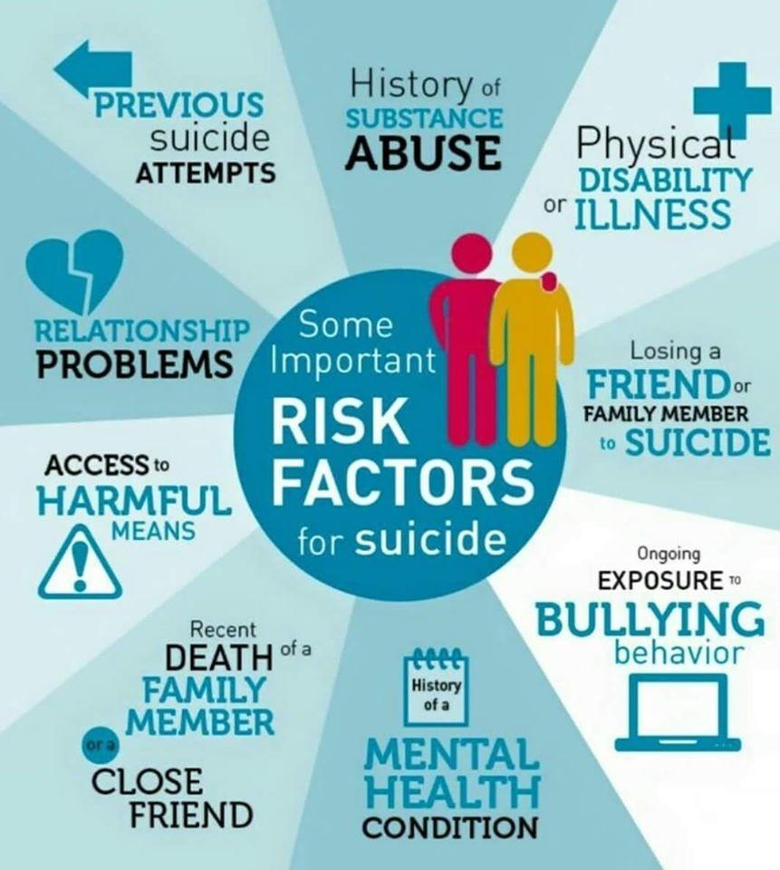 Infographic showing risk factors for suicide