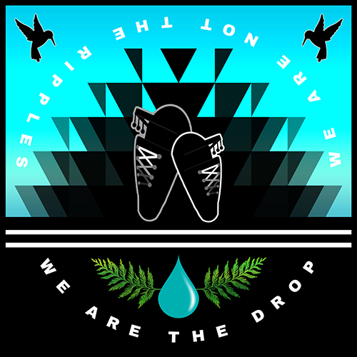 We are not the ripples, we are the drop, turquoise and black conference logo