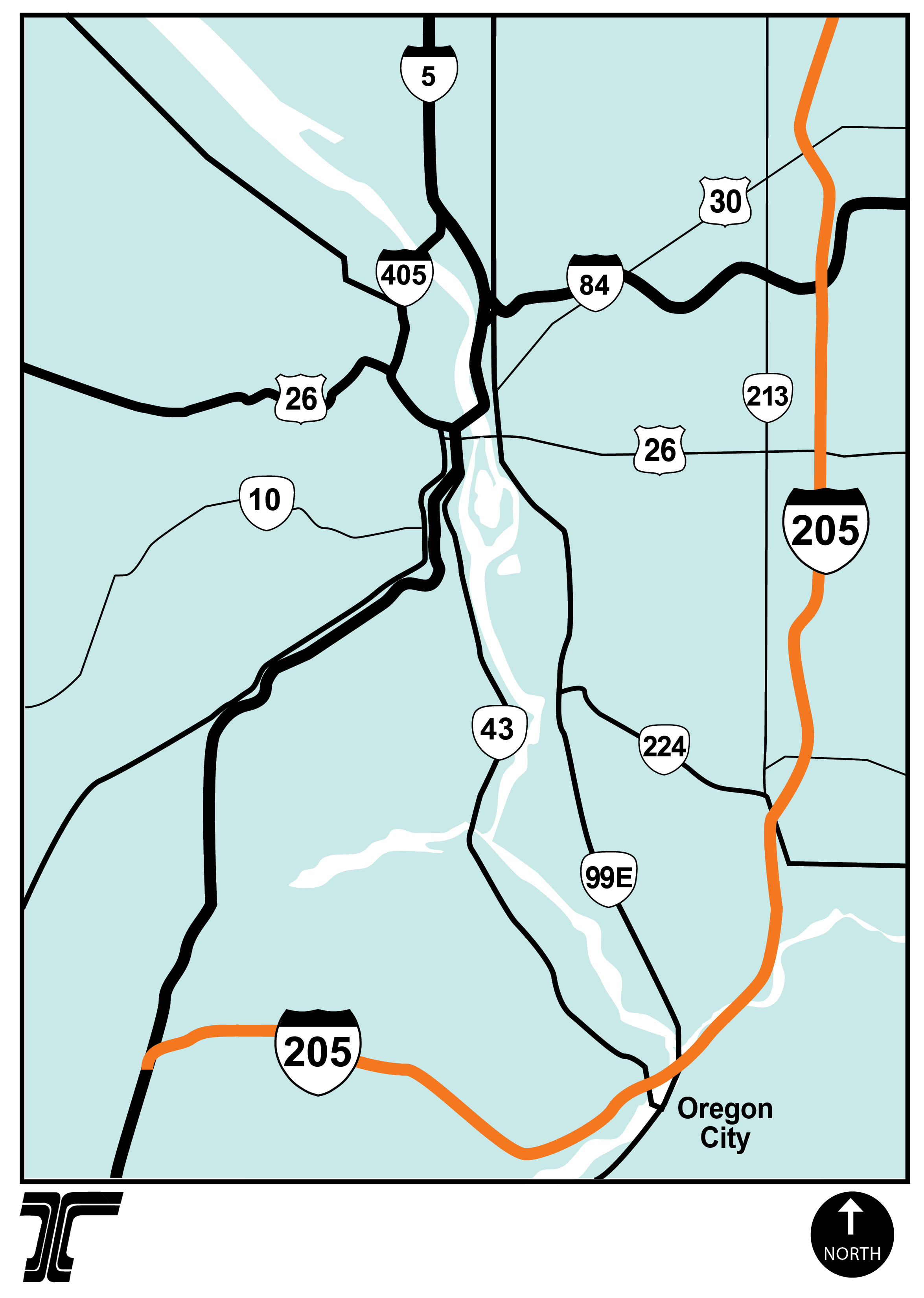 Interstate 205 map
