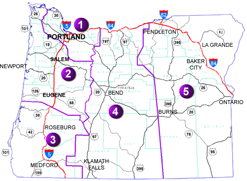 Oregon Region Map