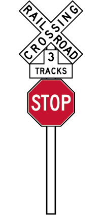 Rail Road Crossing stop sign