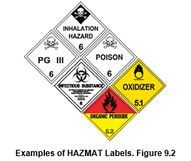 Figure 9.2 - Examples of HAZMAT labels