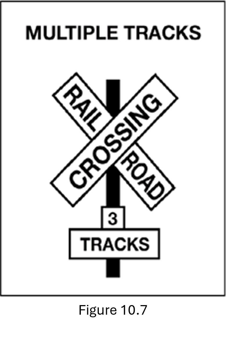 Figure 10.7 - multiple tracks rail road crossing sign