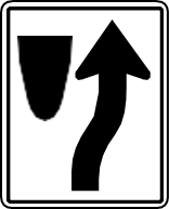 Señal de manténgase a la derecha del obstáculo