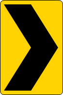 Señal de chevrón a la derecha