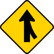 Señal de fusión a la derecha