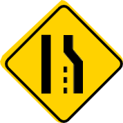 Señal de fin de carril derecho