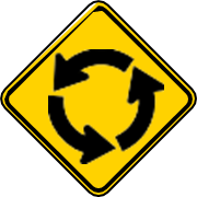 Señal de glorieta adelante