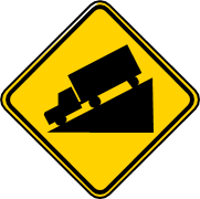 Señal de camión en descenso