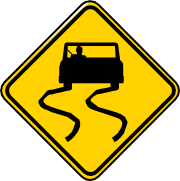 Señal: peligro de deslizo