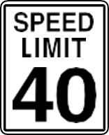 Señal de Límite de velocidad: quarenta