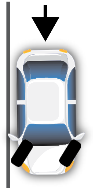 Cuesta abajo contra el bordillo