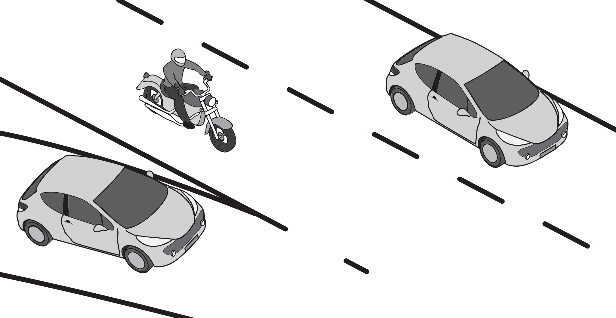 image of lane sharing on a motorcycle