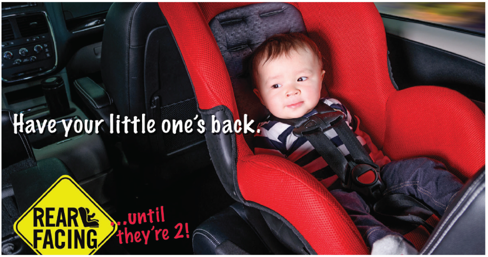 Have your little one’s back.  Rear-facing until they are 2 years old.