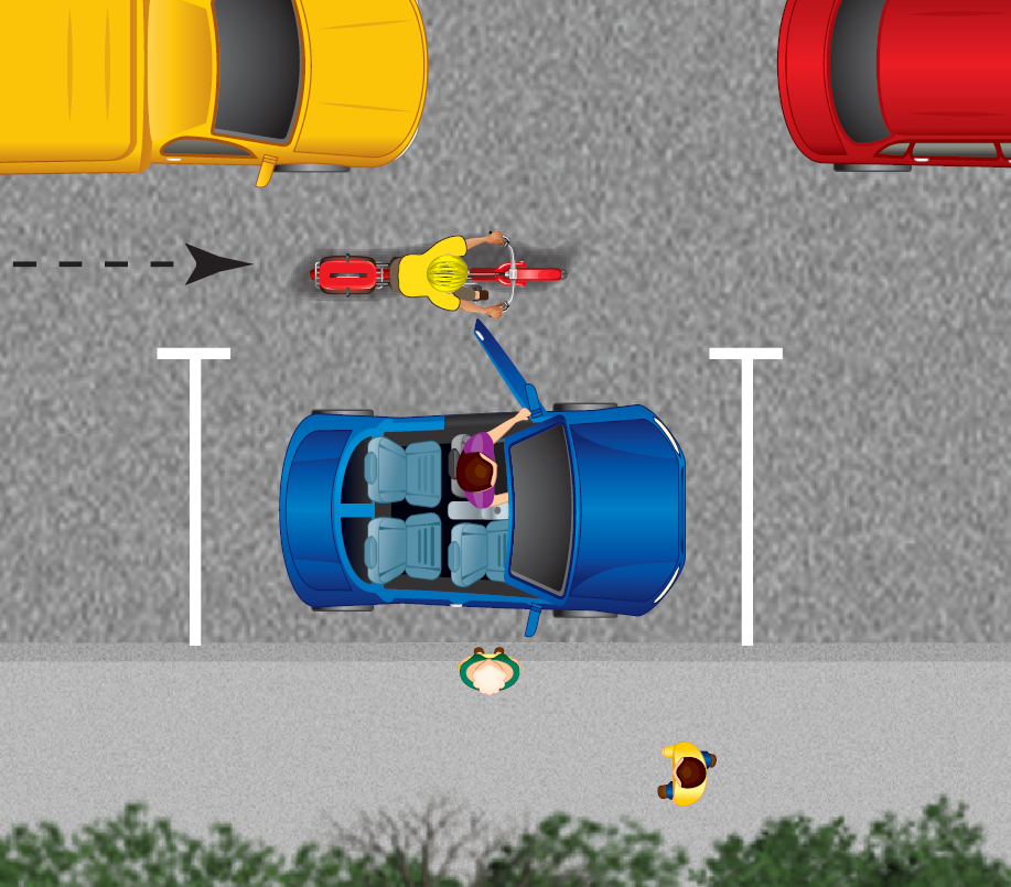 Image - Avoid open car doors diagram.