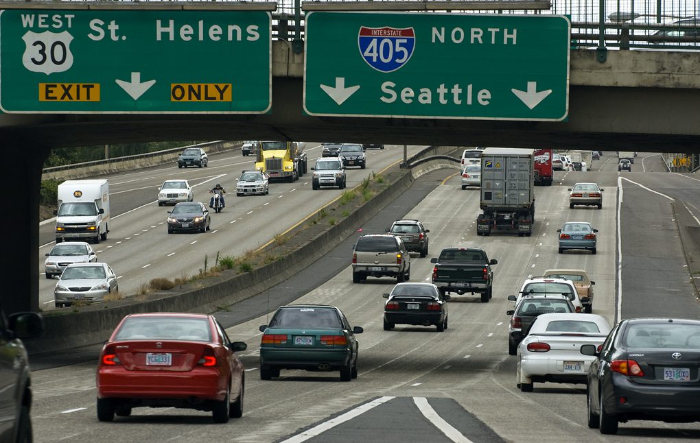 Portland freeway with cars