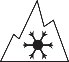 Mountain with snowflake symbol