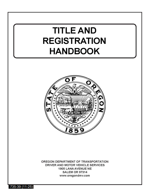 Vehicle Title and Registration Handbook