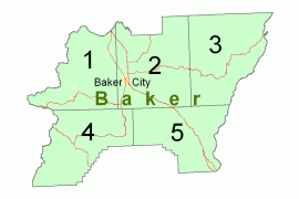 Baker County map with sheets outlined