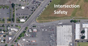 Aerial view of intersection in Salem