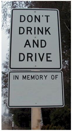 Drinking and driving memorial sign blank