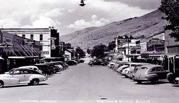 Historic photograph of Lakeview, Oregon in the 1950s.