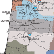 Map of Cascades West ACT area