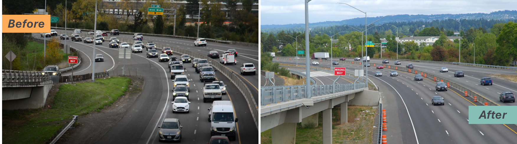 Before and after photos of the new auxiliary lanes.png