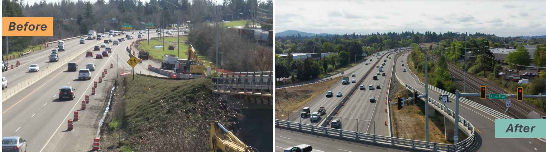Before and after photos of the new frontage road.png
