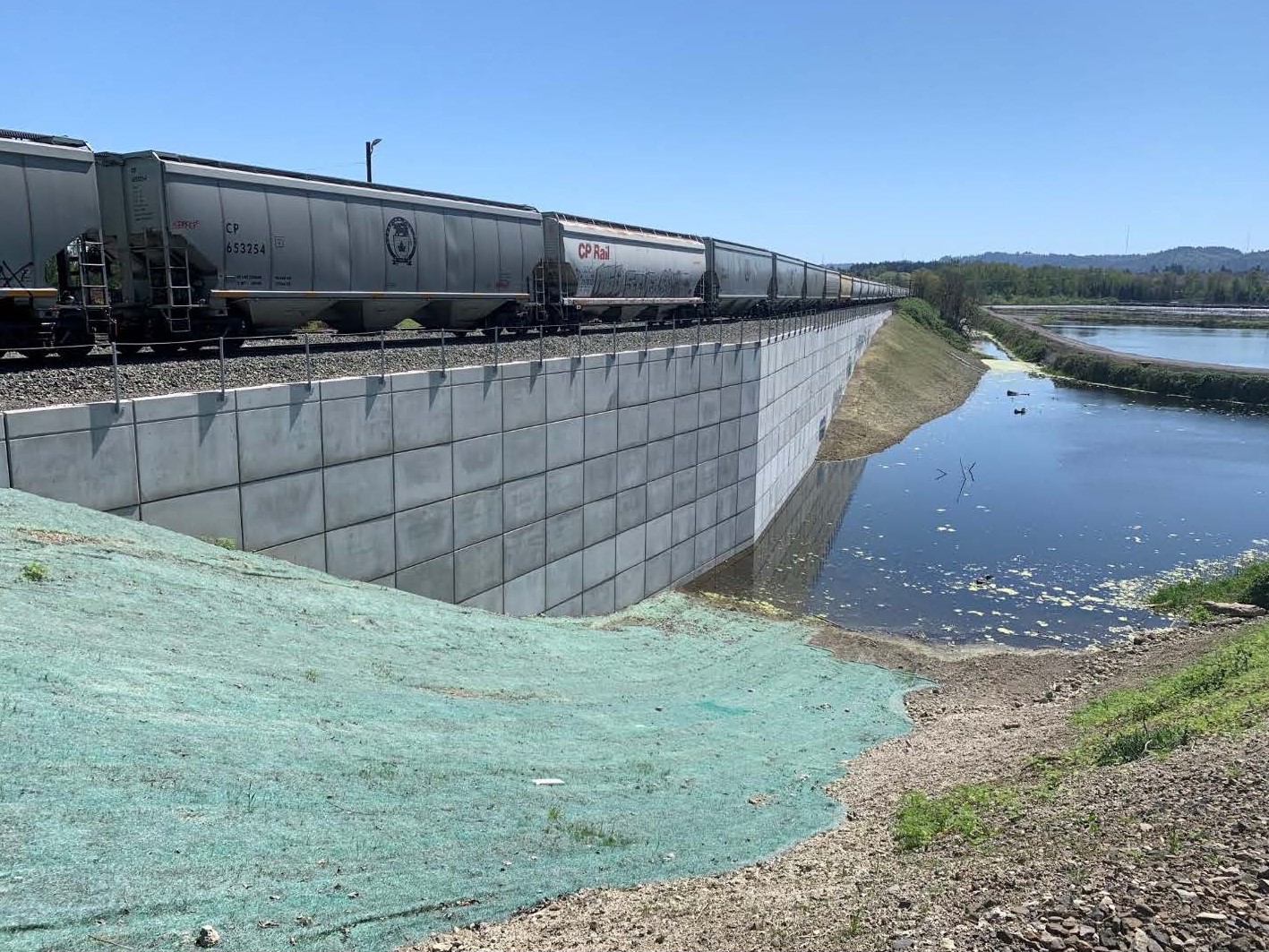 Picture of a train on a bridge