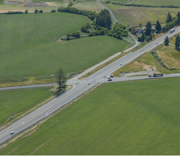 aerial photo of the existing OR 22 and Kings Valley Highway