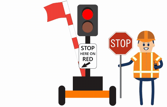 automated flagger assistant device and flagger gif