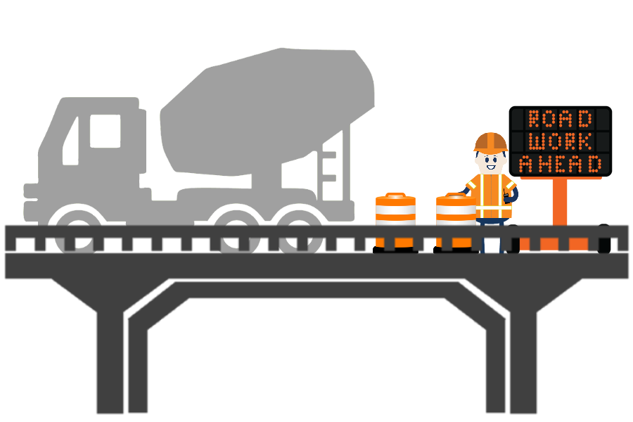 icon showing construction on a bridge