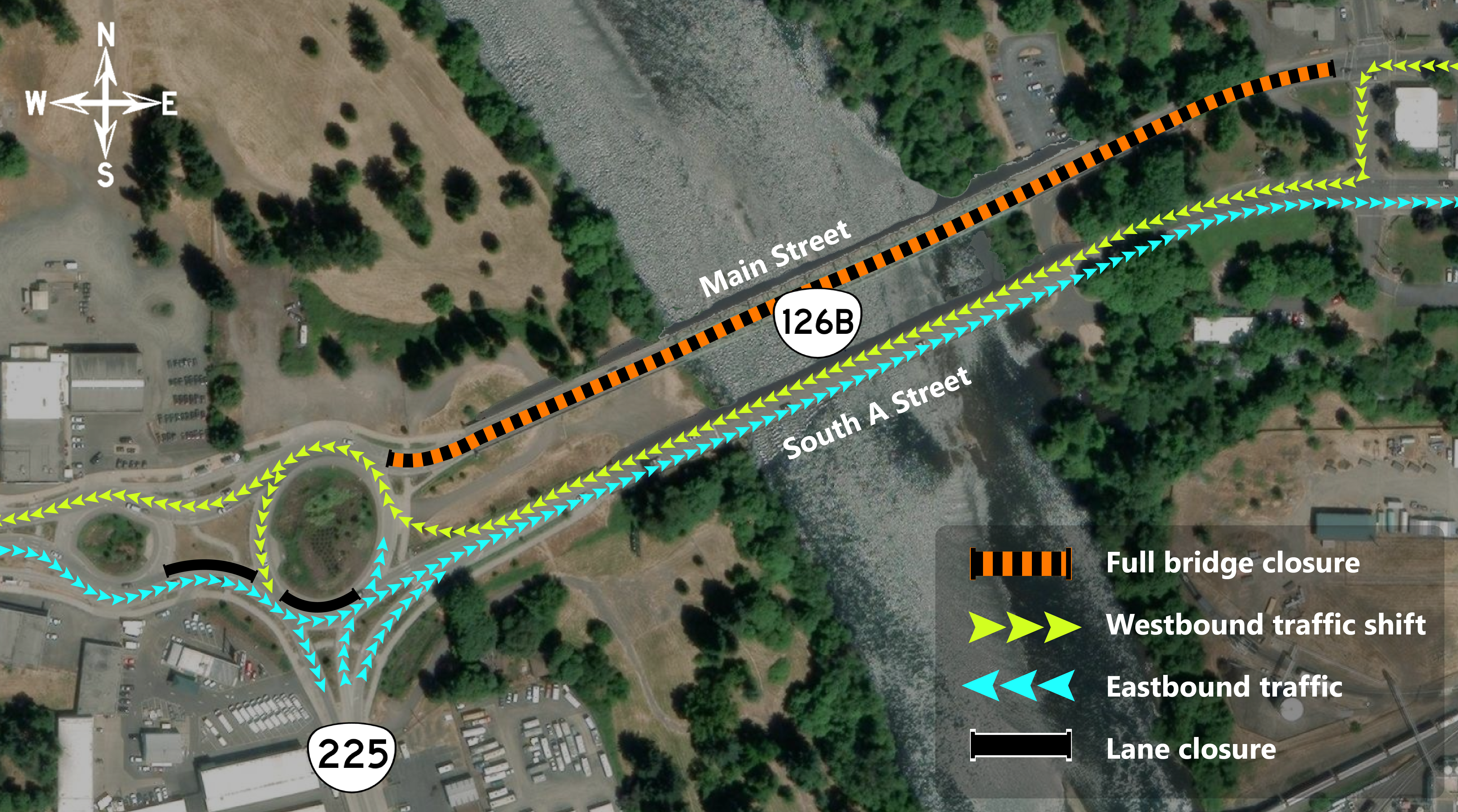 graphic showing detour