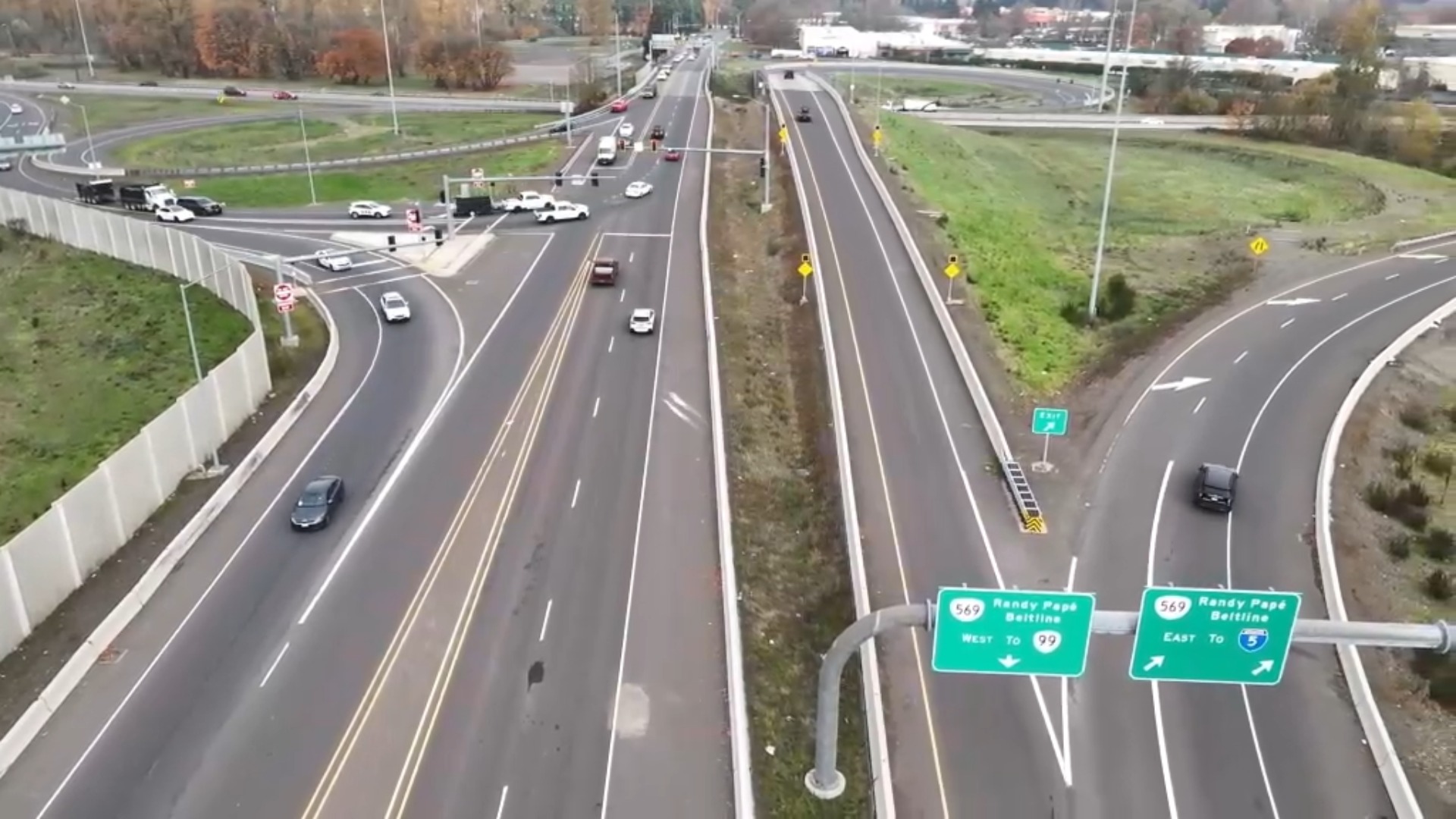 Aerial of the Beltline-Delta interchange