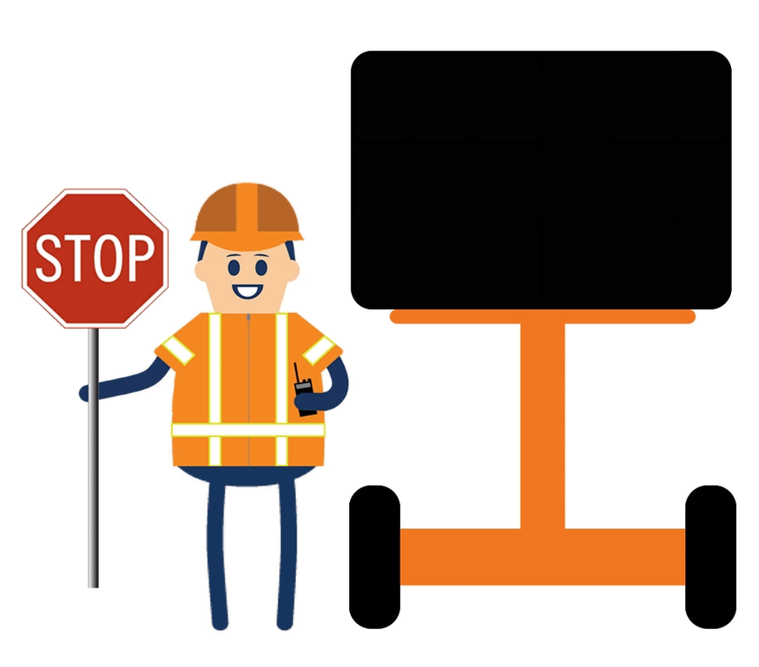 Slow Down - Road Work Aheas Sign