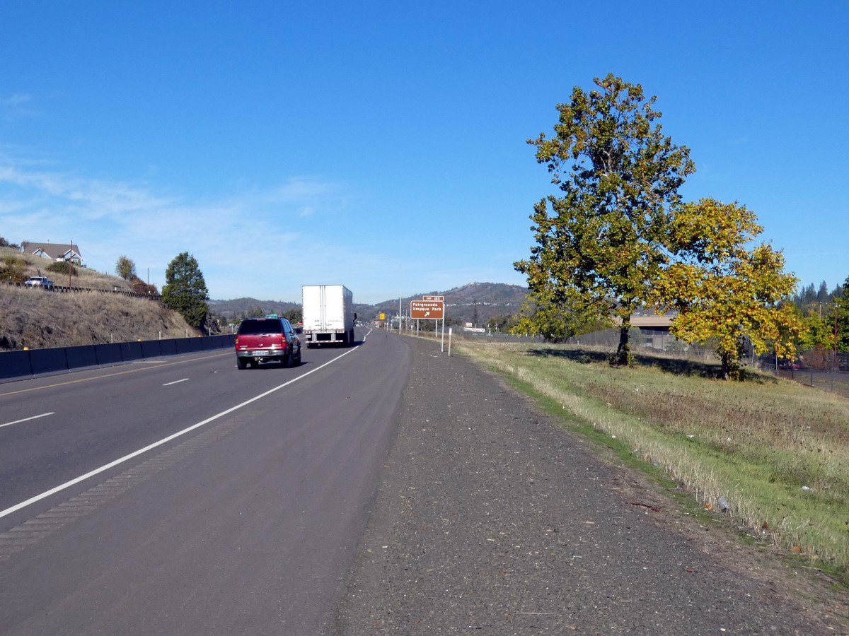 Two trees, located along Interstate 5