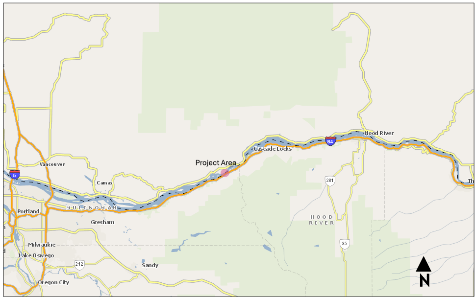 Aerial map showing project area