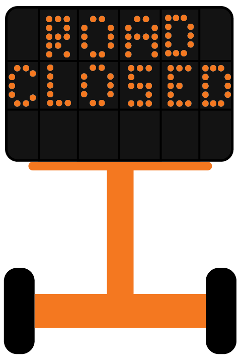 Road Closed Message Sign