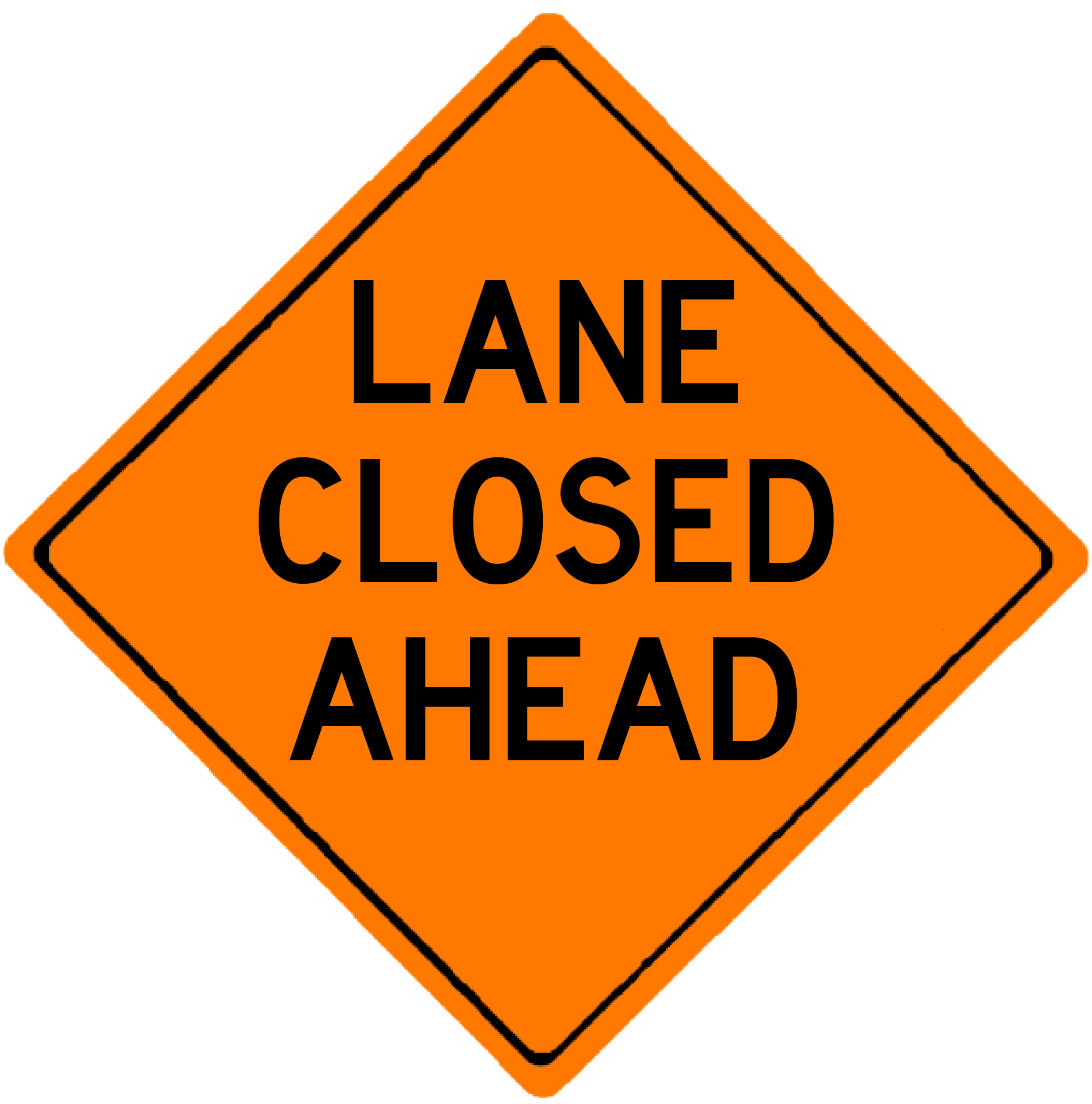 Lane Closed Ahead Sign