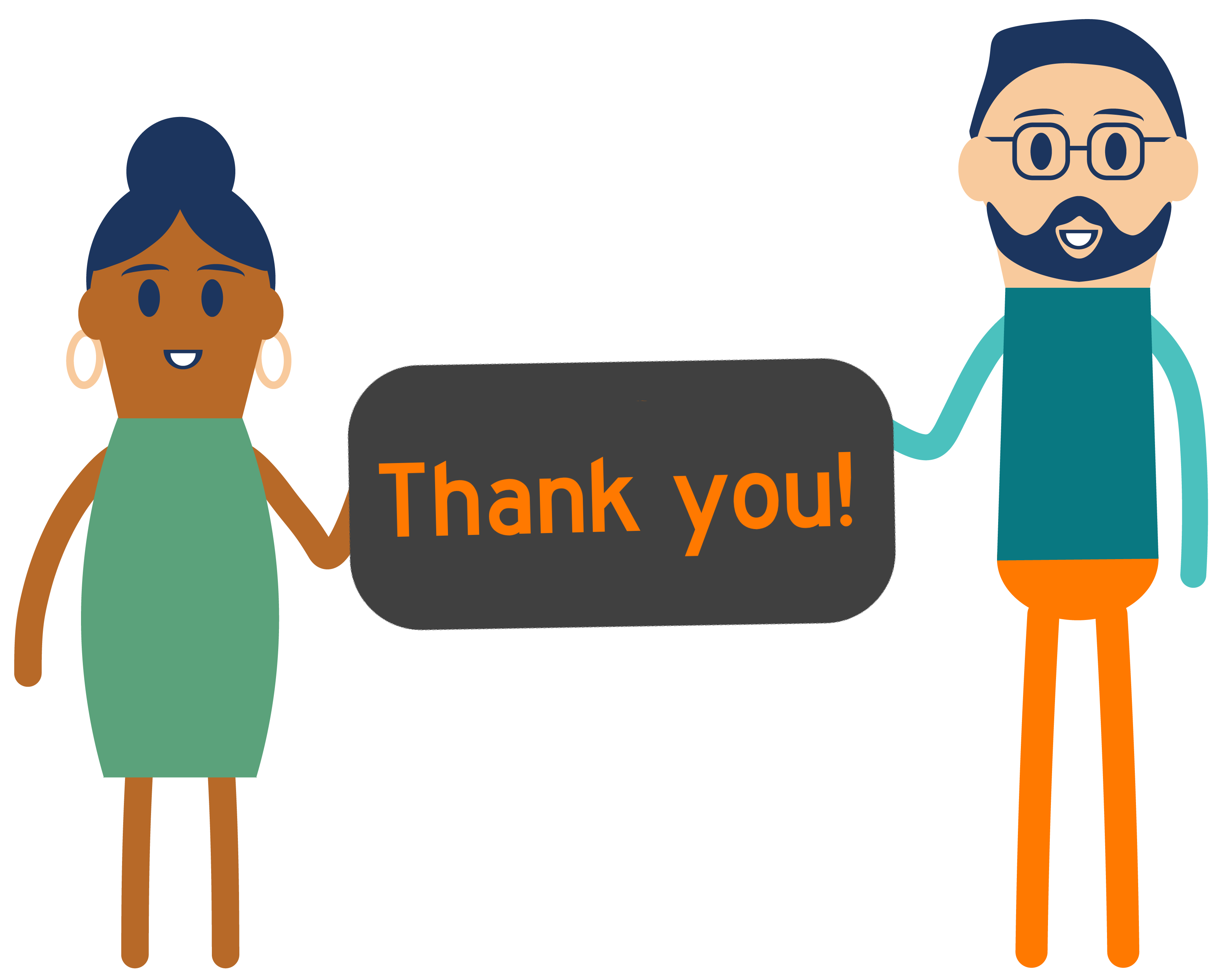 thank you sign held by two people icon