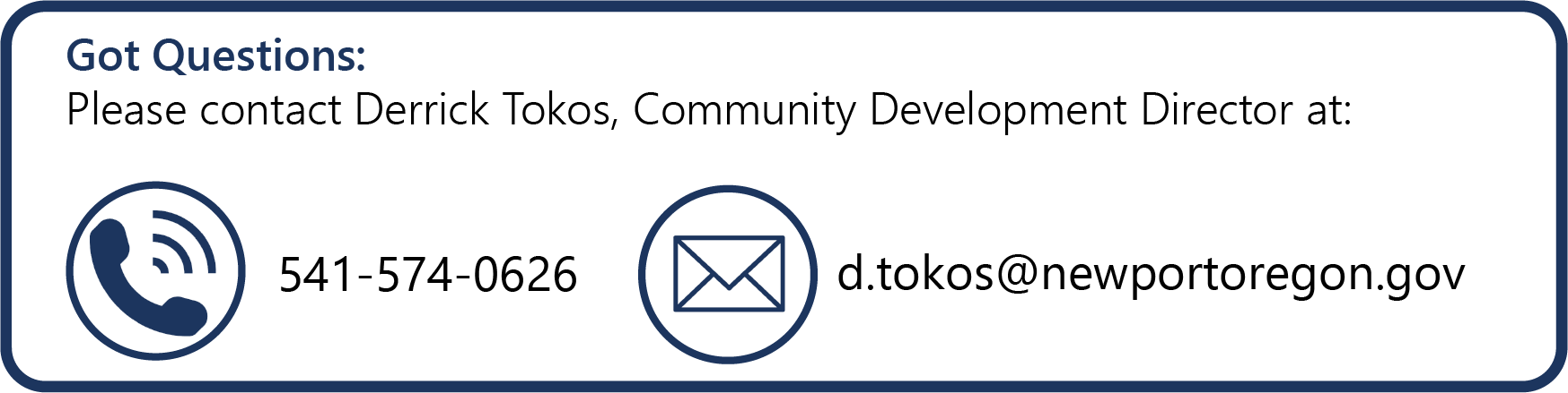 Got Questions -Email Derrick Tokos