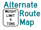 Map of alternate routes