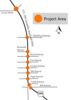Map of Stanfield ADA locations.