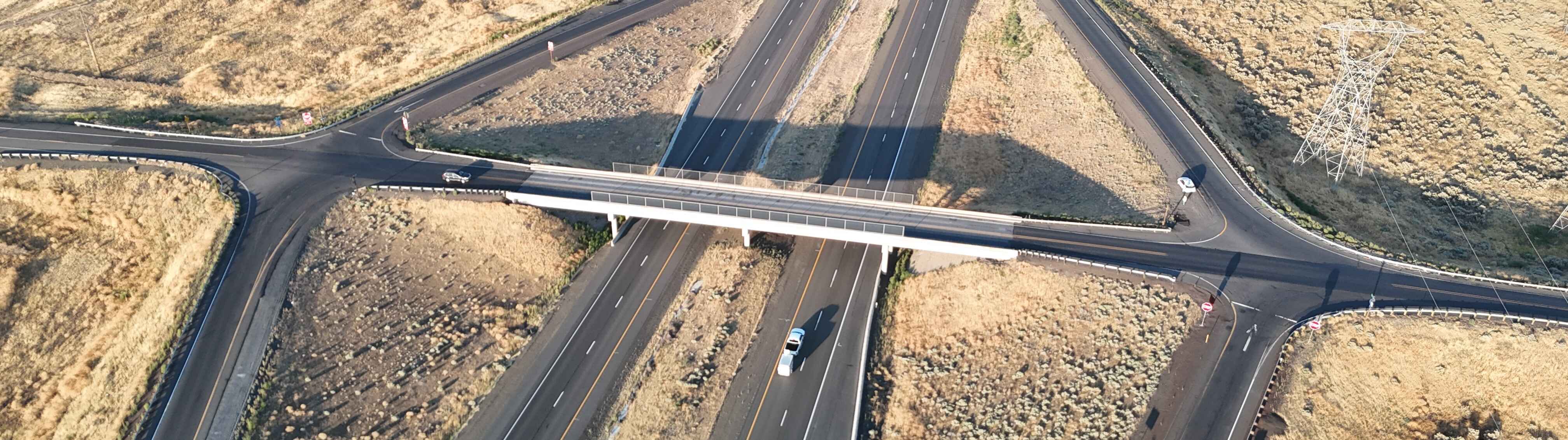 Aerial view of Tower Road and I-84.