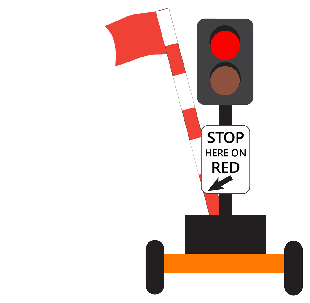 GIF of automatic flagger assistant device