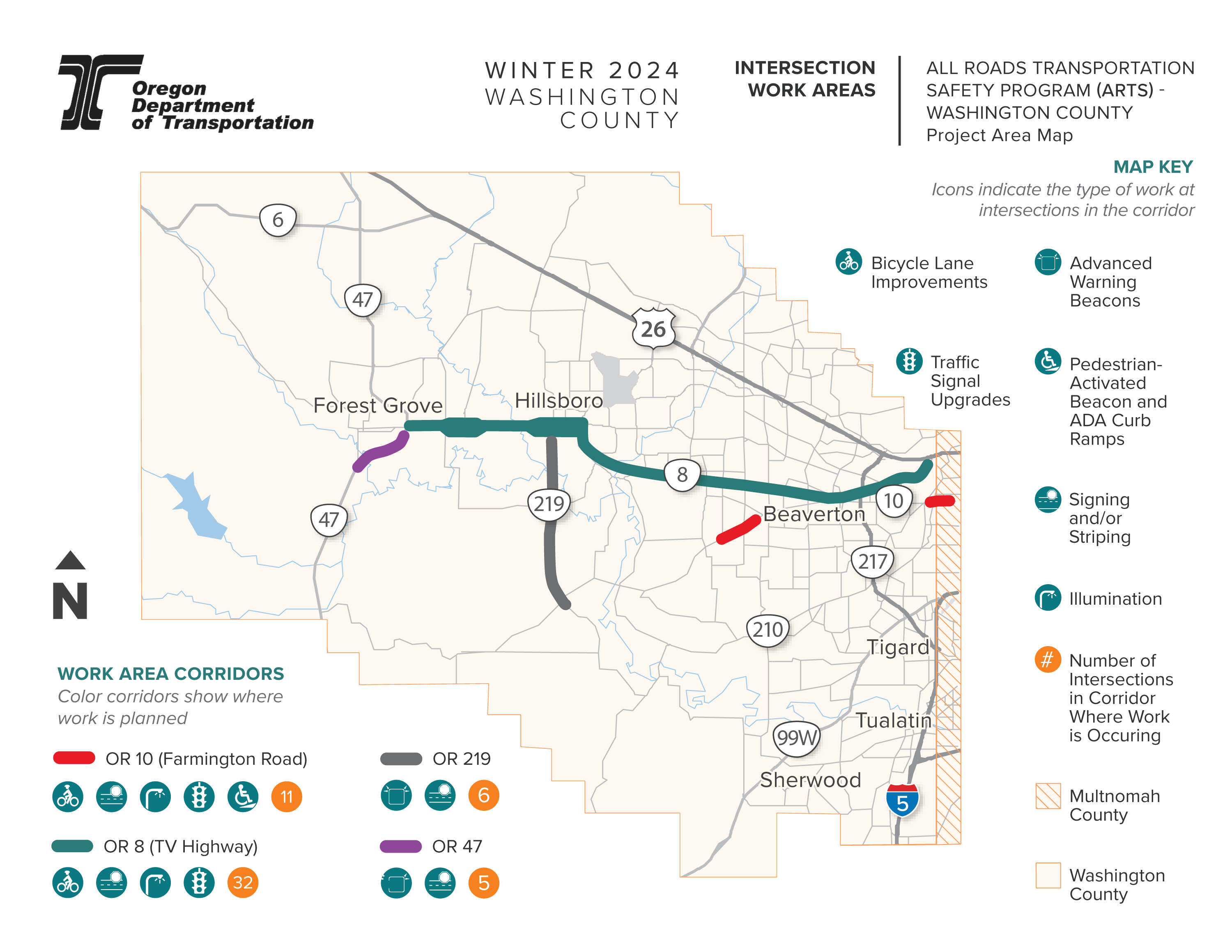 Project Area Map for the ARTS Washington County project