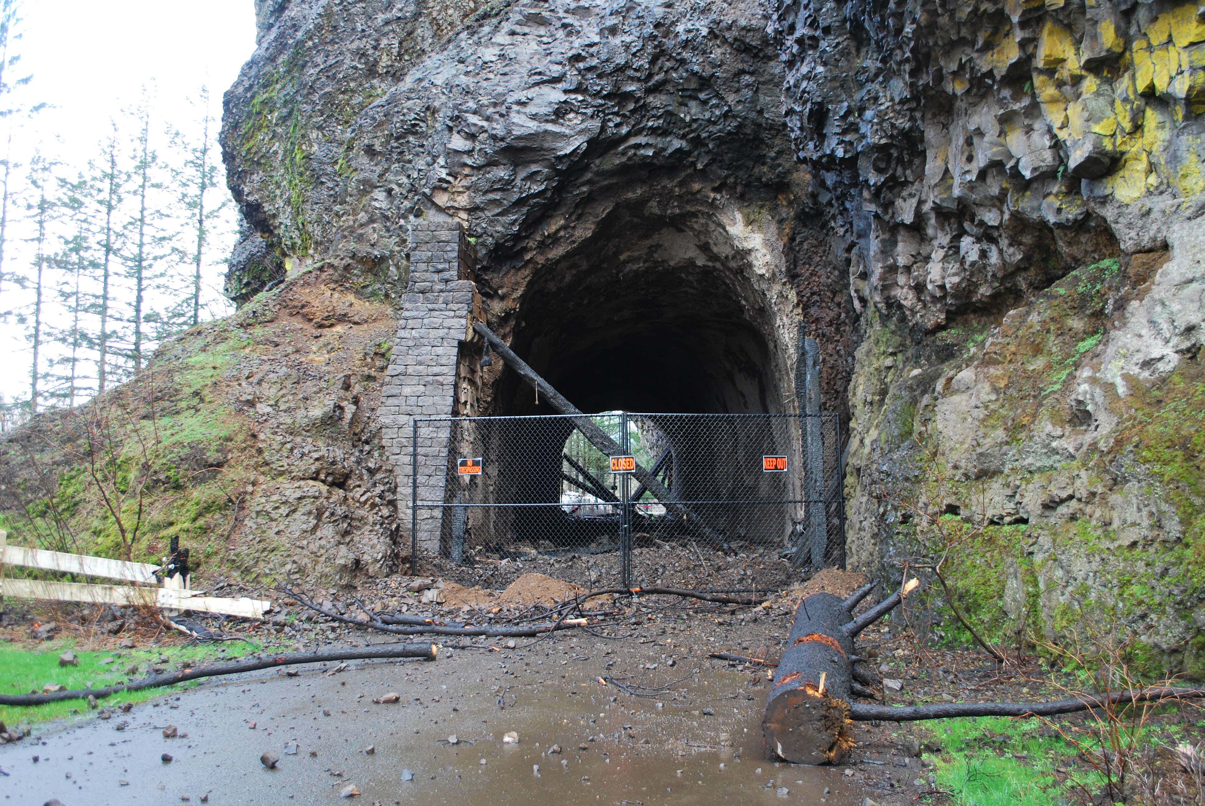 Fire burned the tunnel's wood lining