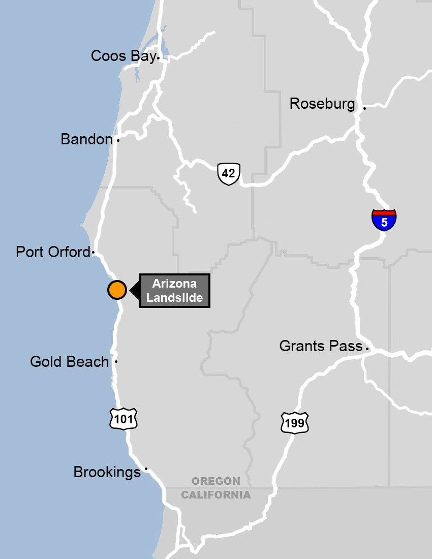 Project map for U.S. 101: Arizona Inn Landslide Mitigation Project (Phase 2)
